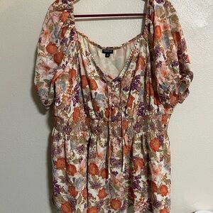 Torrid size 2 Multicolor Floral Blouse